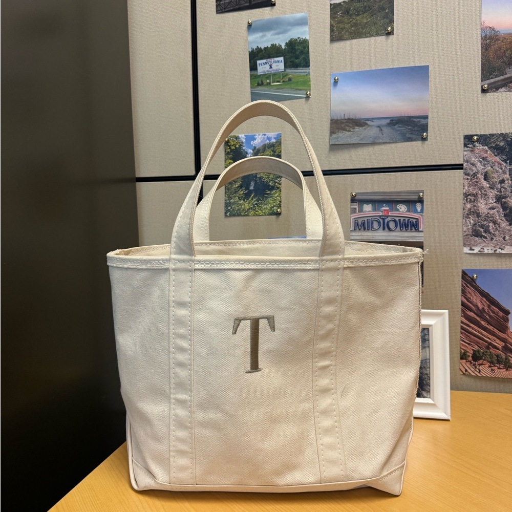 LL Bean boat and Tote Bag with T Monogram